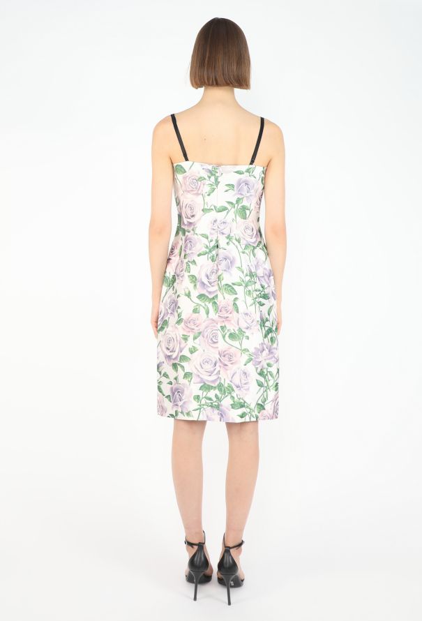 Dolce & Gabbana Silk Rose Bustier Dress, 1990s - 4