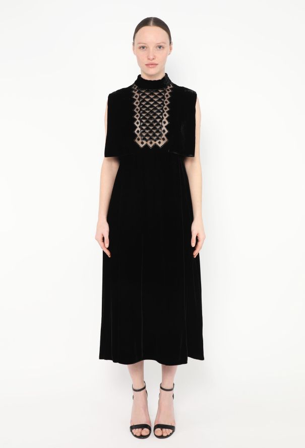 Valentino F/W 2015 Velvet Capelet Dress - 1