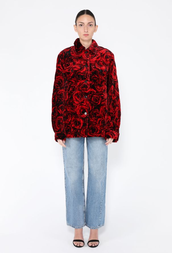 Dries Van Noten F/W 2021 Velvet Rose Printed Jacket - 3
