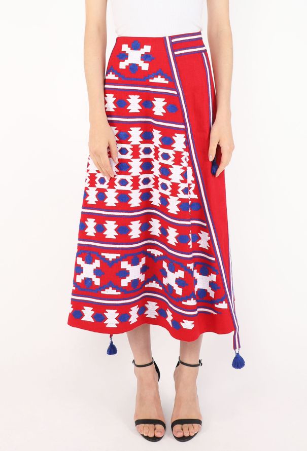 Vita Kin Embroidered Linen Tassel Skirt - 2
