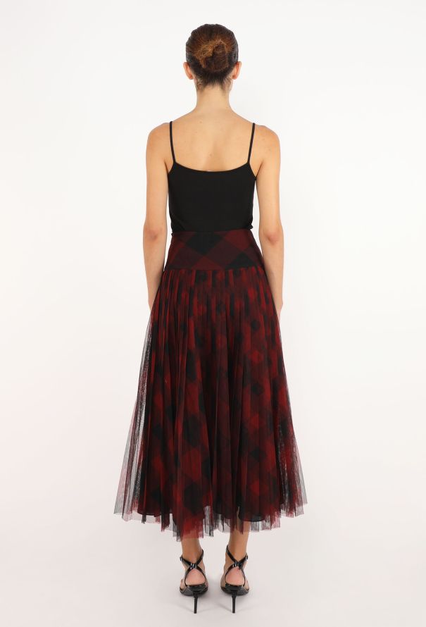 Dior Tartan Pleated Tulle Skirt, F/W 2019 - 5