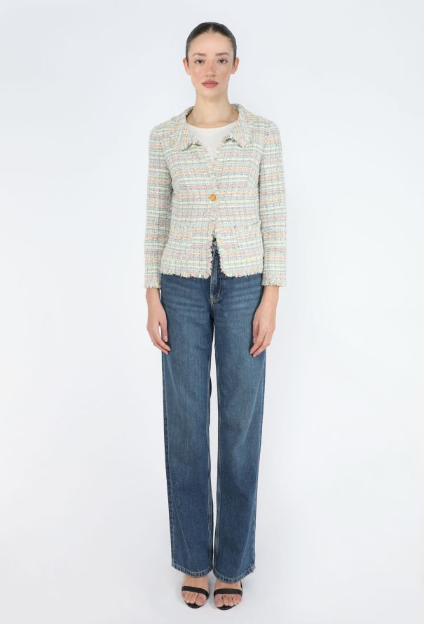 Chanel Spring 2005 Tweed Frayed Blazer - 2