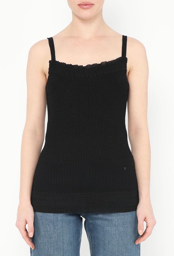 Chanel Ruffled Chiffon 'CC' Tank Top - 1