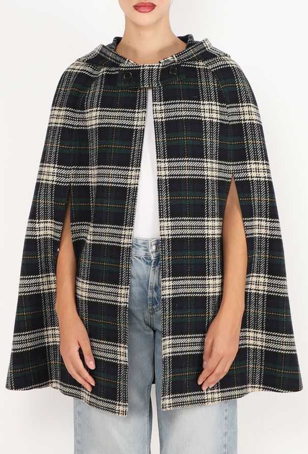 Saint Laurent Plaid Hooded Cape, F/W 2014 - 4