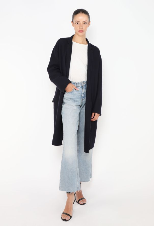 Céline Navy Cashmere Cocoon Coat - 3