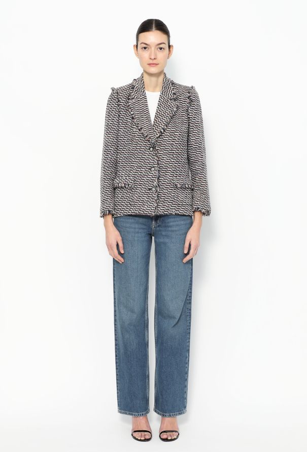 Chanel 2004 Frayed Trim Tweed Jacket - 2