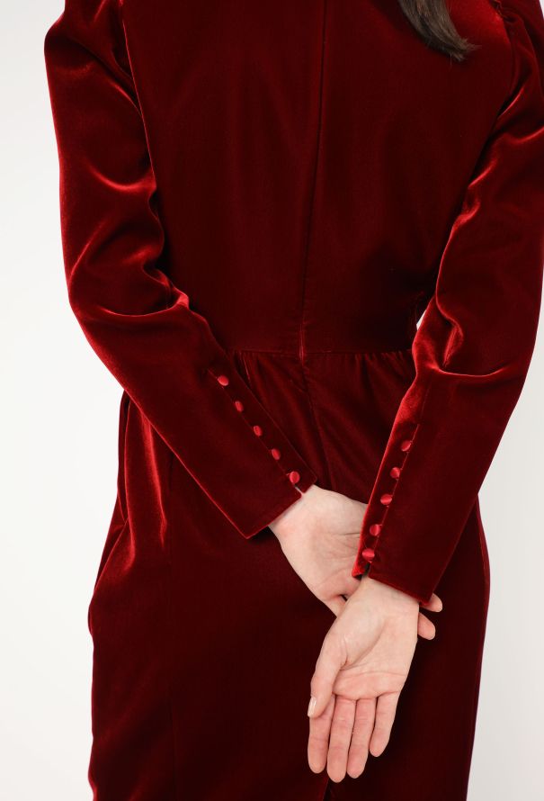 Saint Laurent F/W 2020 Sculpted Velvet Dress - 6