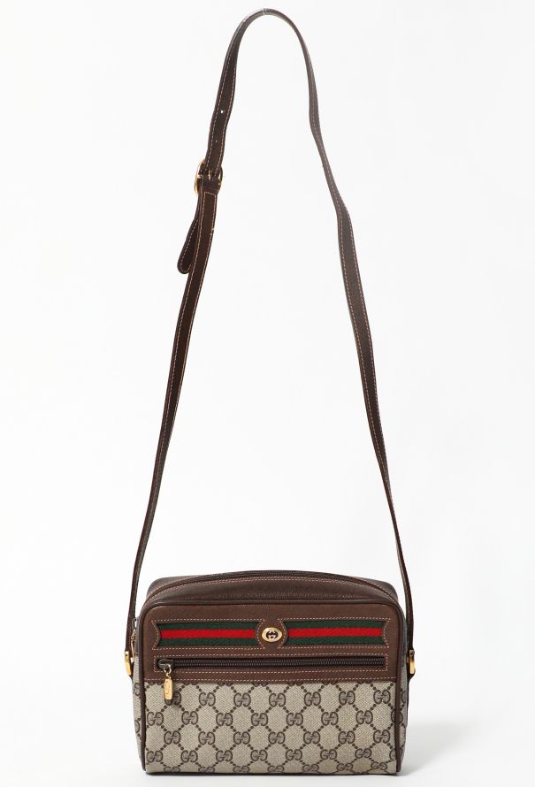 Gucci Vintage Boston Sherry Line Monogram Canvas Small Satchel Bag