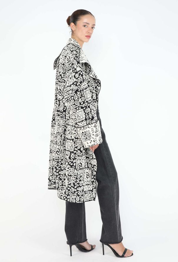 Céline S/S 2014 Jacquard Shawl Coat - 4