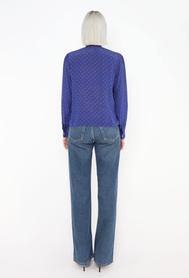 Saint Laurent Vintage Silk Lavallière Blouse - 4