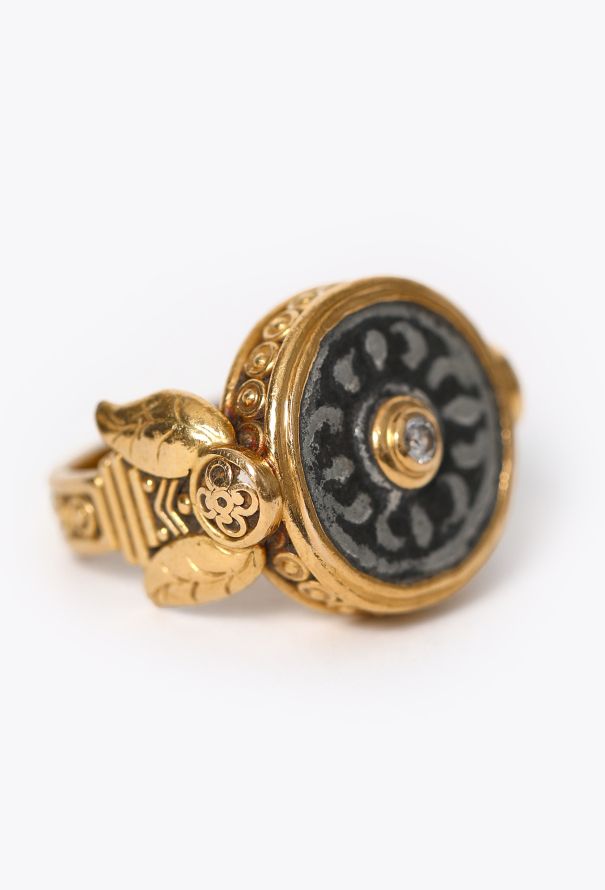 Vintage Fine Jewelry 22K Yellow Gold & Silver Ring with Diamond - 3