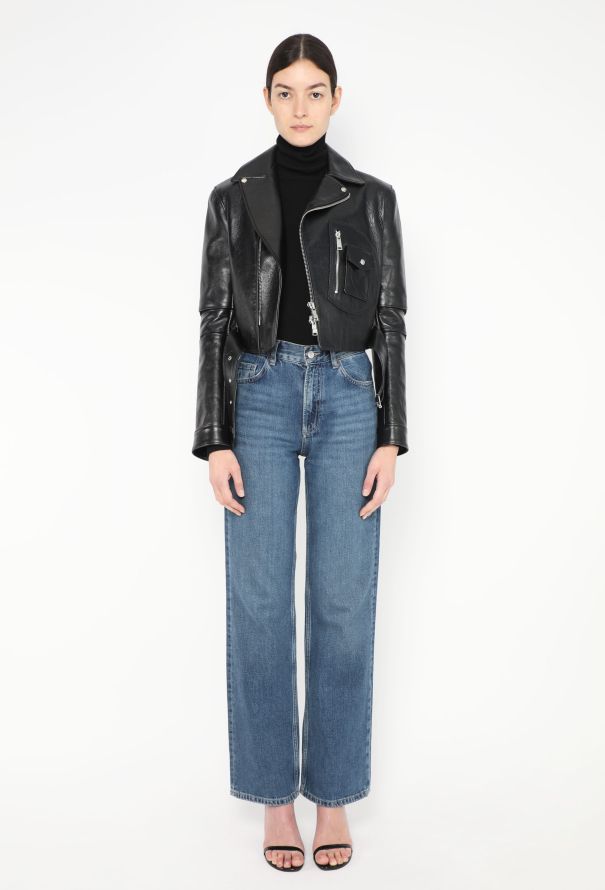 Paco Rabanne 2019 Ribbed Trim Biker Jacket - 3 Paco Rabanne 2019 Ribbed Trim Biker Jacket - 3