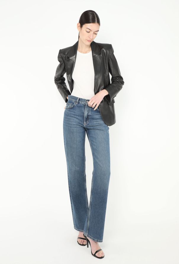 Saint Laurent Vintage Tailored Leather Blazer - 4 Saint Laurent Vintage Tailored Leather Blazer - 4