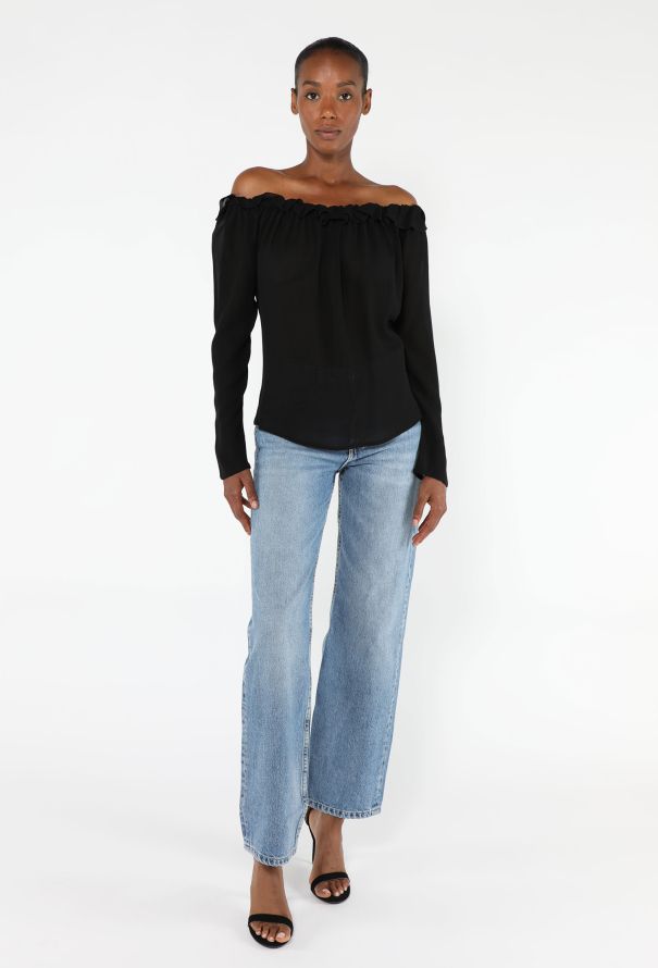 Saint Laurent Tom Ford 2001 Ruffled Chiffon Blouse - 2