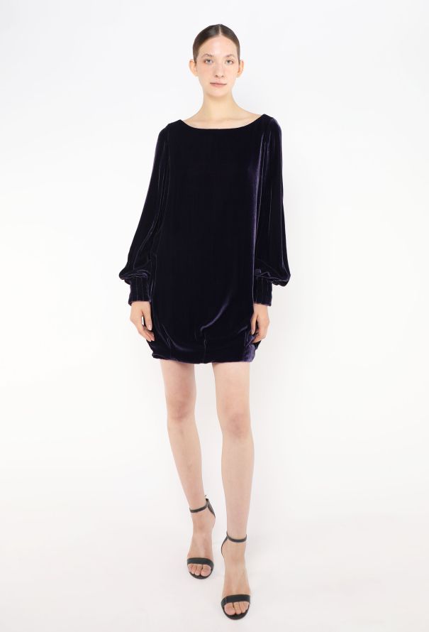 Alexander McQueen 2007 Velvet Bishop-Sleeve Dress - 4