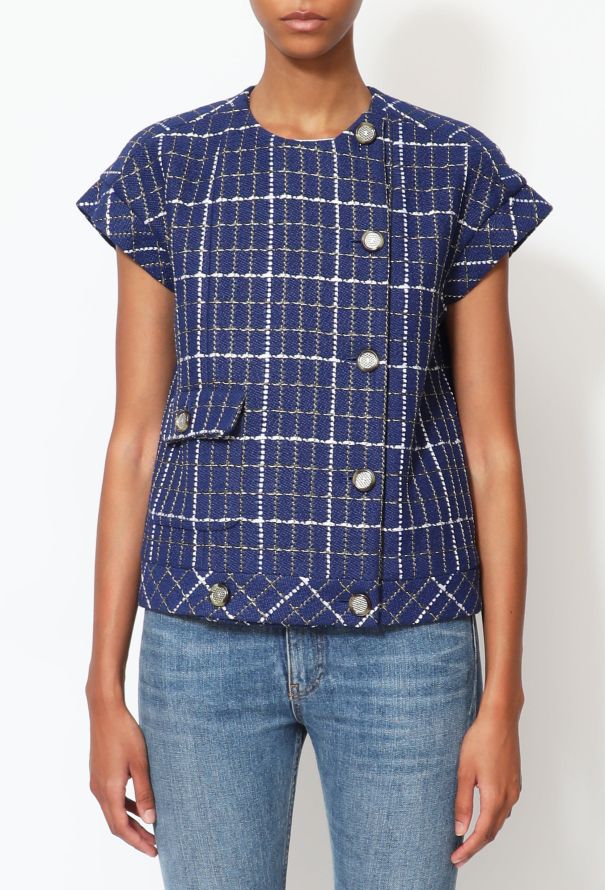 Chanel Resort 2020 Metallic Checkered 'CC' Top - 1