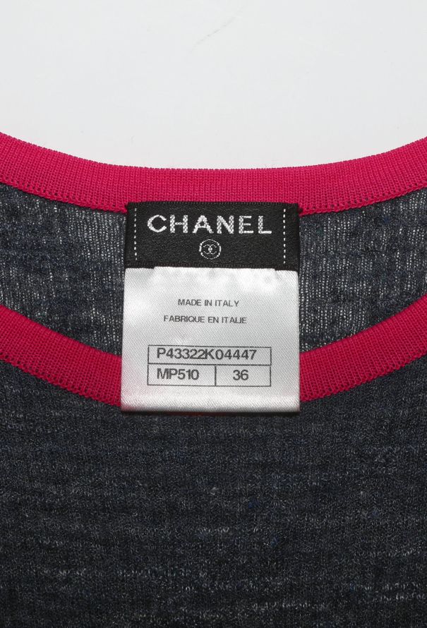 Chanel Ribbed 'CC' Jersey T-Shirt - 4