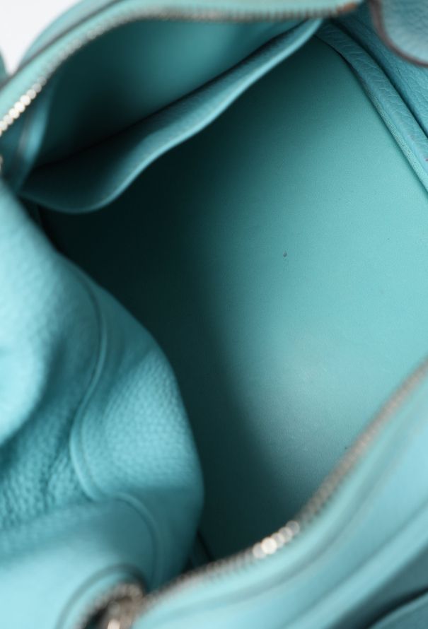 Hermès Lindy 30 Taurillon Clémence Bleu Atoll - 11