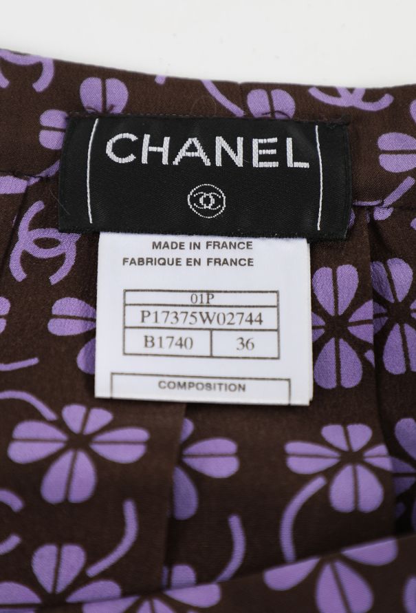Chanel Tweed & Silk Clover Printed Ensemble, 2001 - 11