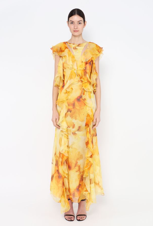 Alexander McQueen S/S 2019 Ruffled Chiffon Gown - 1