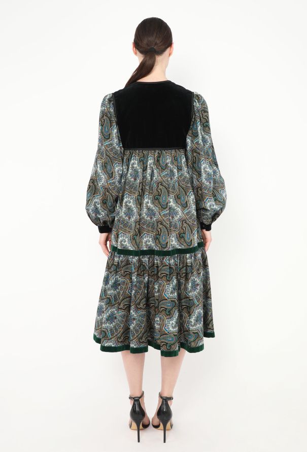 Saint Laurent Collector F/W 1977 Paisley Velvet Russian Dress - 5 Saint Laurent Collector F/W 1977 Paisley Velvet Russian Dress - 5