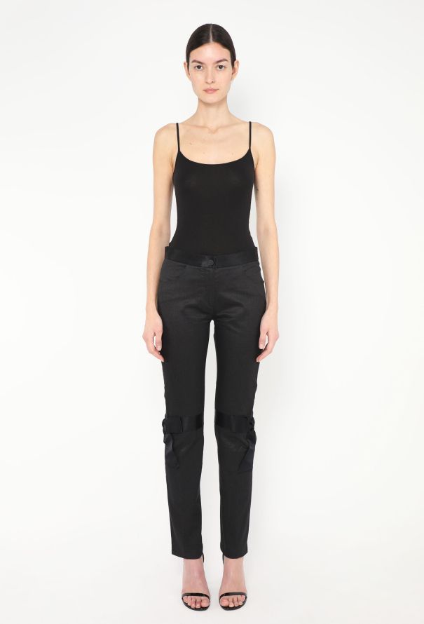 Chanel F/W 2005 Iridescent Satin Bow Jeans - 1