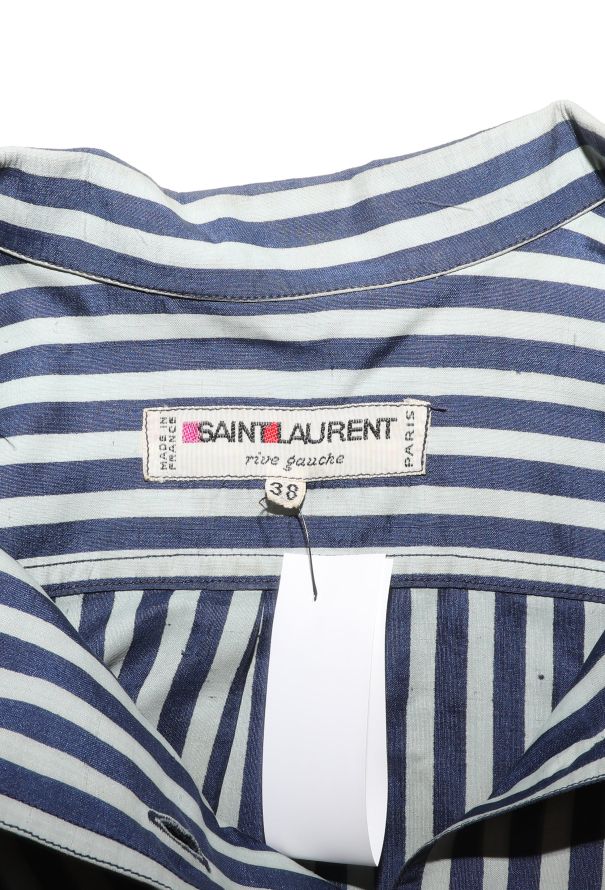 Saint Laurent Vintage Striped Silk Shirt - 6