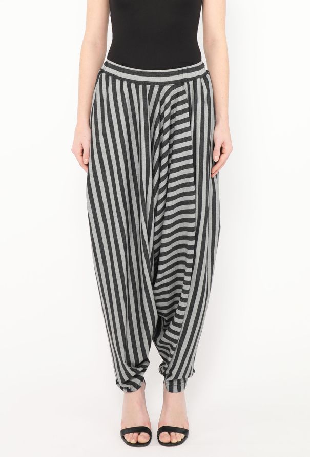 Issey Miyake 2019 Striped Draped Harem Pants - 2 Issey Miyake 2019 Striped Draped Harem Pants - 2