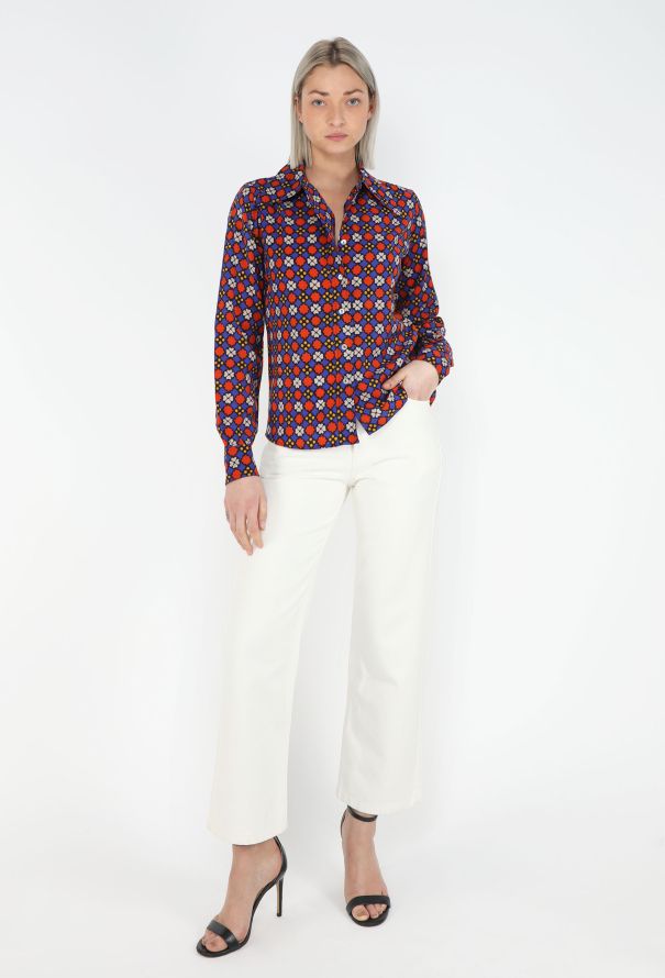 Saint Laurent ICONIC Fall 1971 Printed Crêpe Blouse - 6