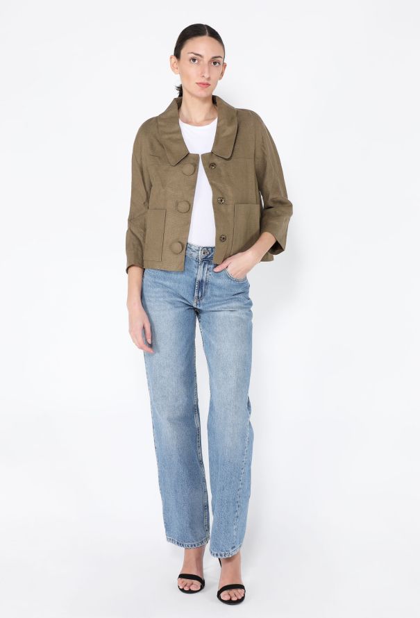Chloé 2006 Cropped Linen Jacket - 4