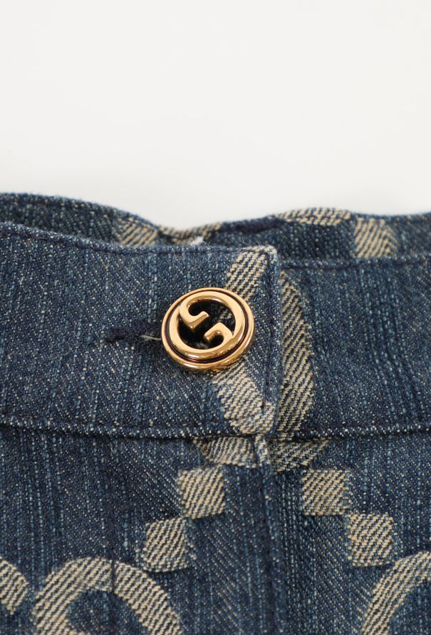 Gucci Resort 2022 Monogram Denim Shorts - 7