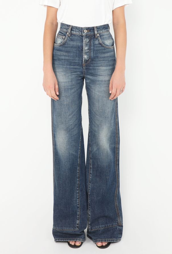 Loewe Wide-Leg Stitched Jeans - 4