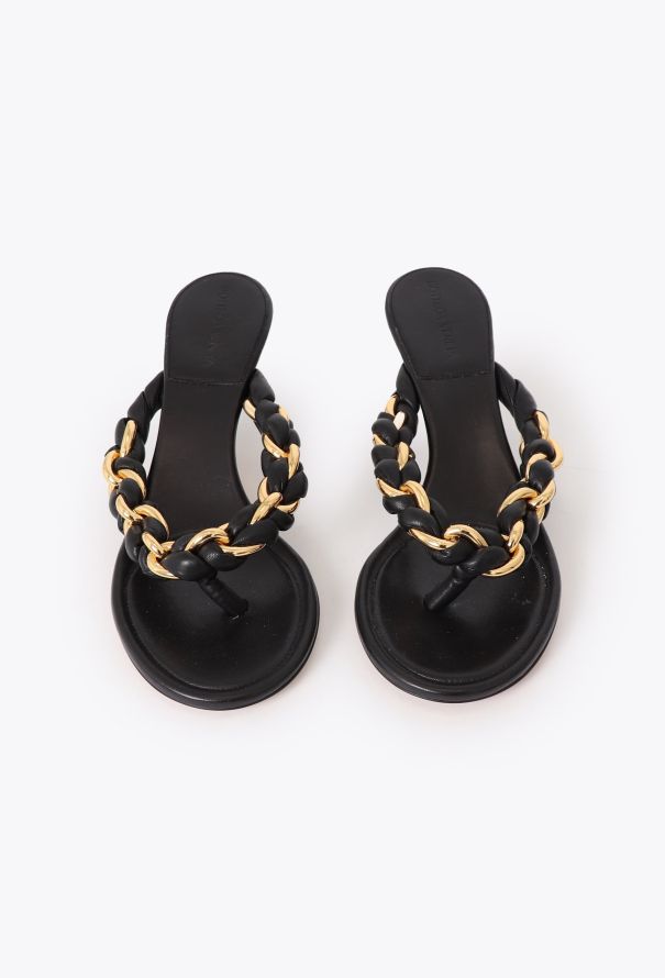 Bottega Veneta 2021 Braided Chainlink Kitten Sandals - 2