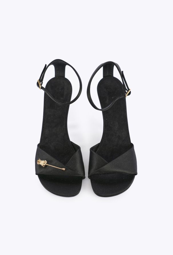 Loro Piana Olympia Pin Satin Sandals, 2023 - 2