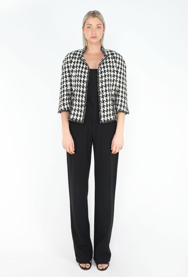 Chanel 2008 Houndstooth Tweed Jacket - 4
