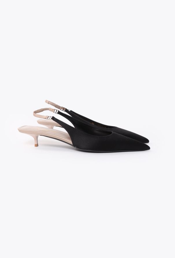 Saint Laurent 2024 Cherish Satin Slingbacks - 3