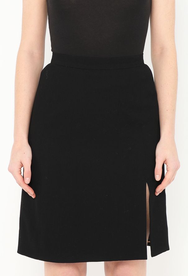 Chanel 1997 Classic 'CC' Slit Skirt - 2