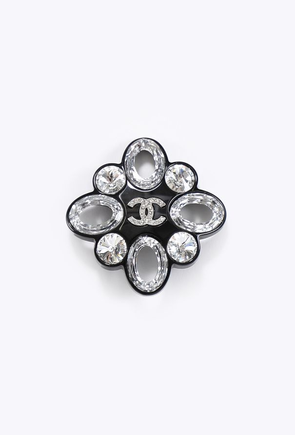 Chanel 2016 Resin and Crystal 'CC' Brooch - 1