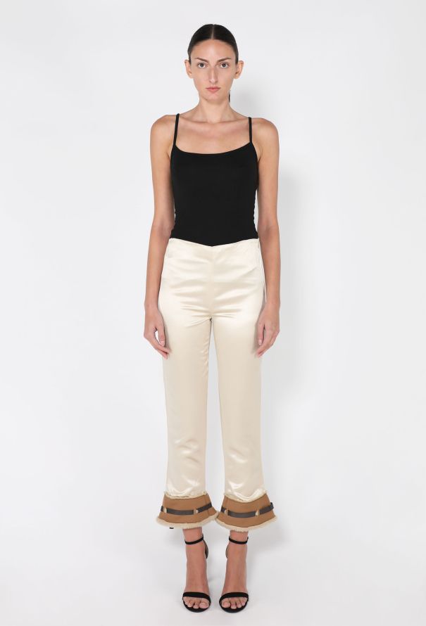 Miu Miu Shearling-Trimmed Satin Trousers, F/W 1999 - 3