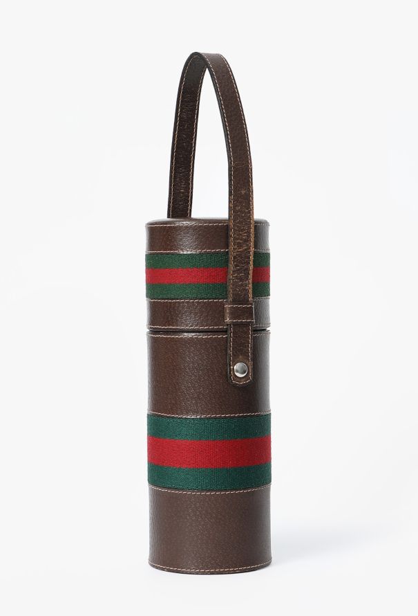 Gucci Vintage Leather Bottle Carrier - 5