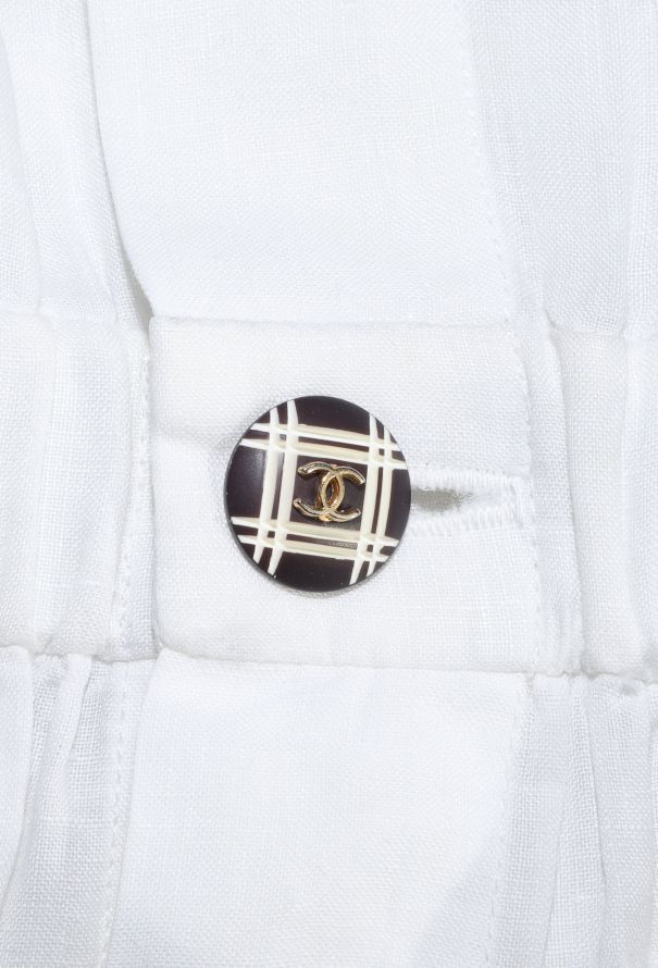 Chanel 1988 Linen Grosgrain Trim Dress - 5 Chanel 1988 Linen Grosgrain Trim Dress - 5