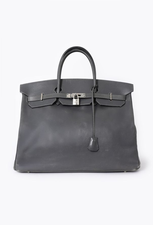 Hermès Dark Grey Box Birkin 40 - 1