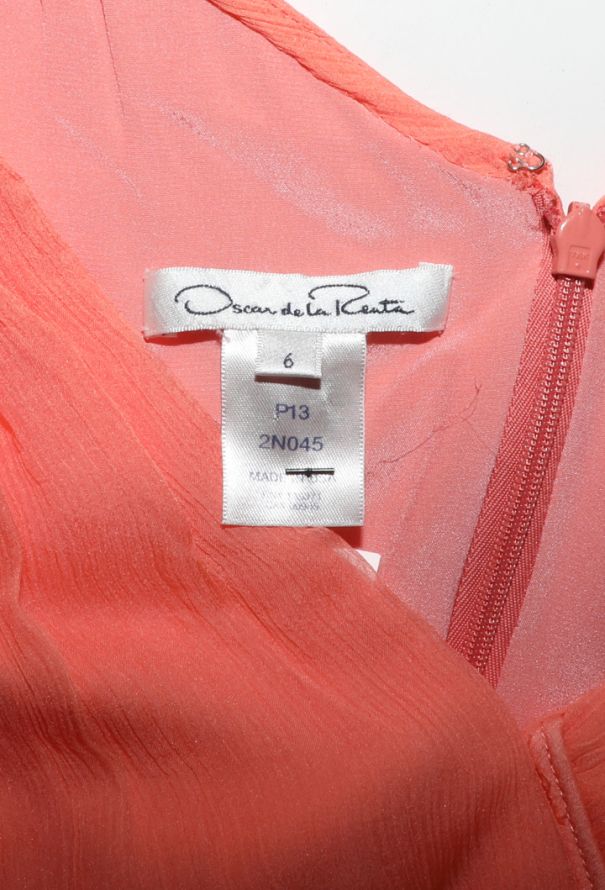 Oscar De La Renta Draped Chiffon Pleated Gown - 7