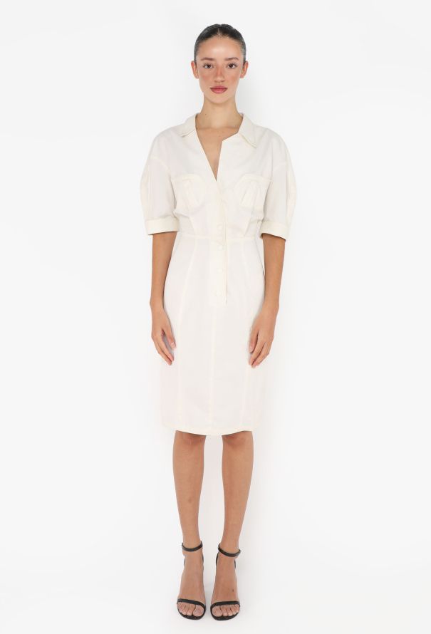 Thierry Mugler Vintage Hourglass Cotton Dress - 2