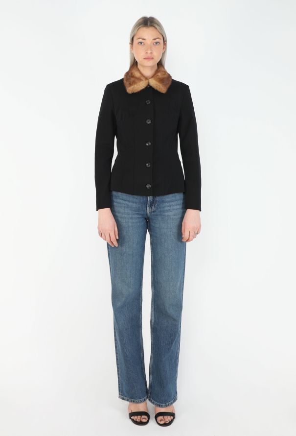 Dolce & Gabbana '90s Mink Fur Collar Jacket - 2