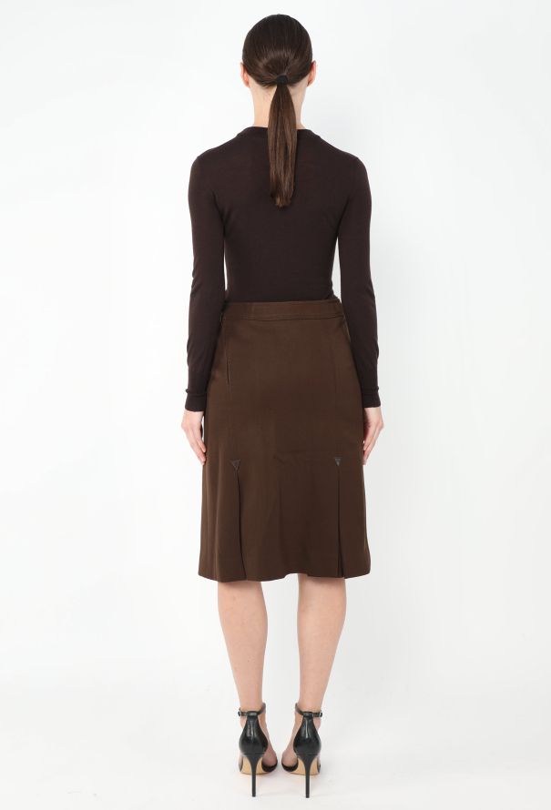 Céline '70s Pleated Horsebit Skirt - 5