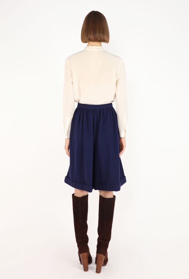 Giorgio Armani Vintage Gathered Wool Culottes - 6