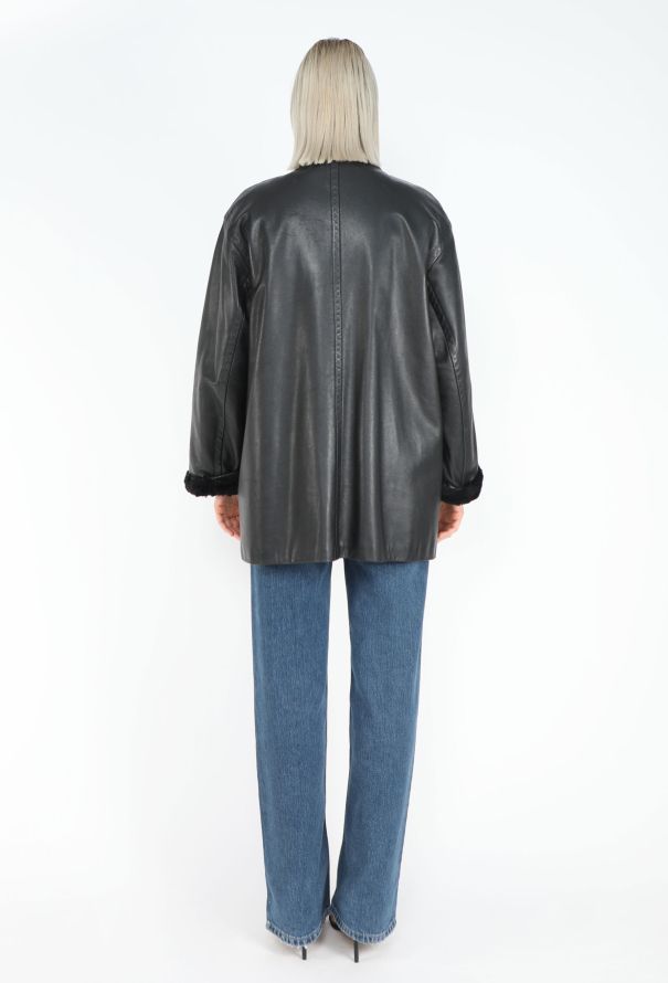 Saint Laurent '80s Shearling-Lined Leather Jacket - 6