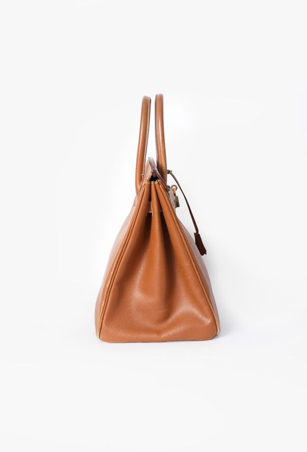 Hermès Beautifully Patinated Vintage Gold Courchevel Birkin 35 - 4