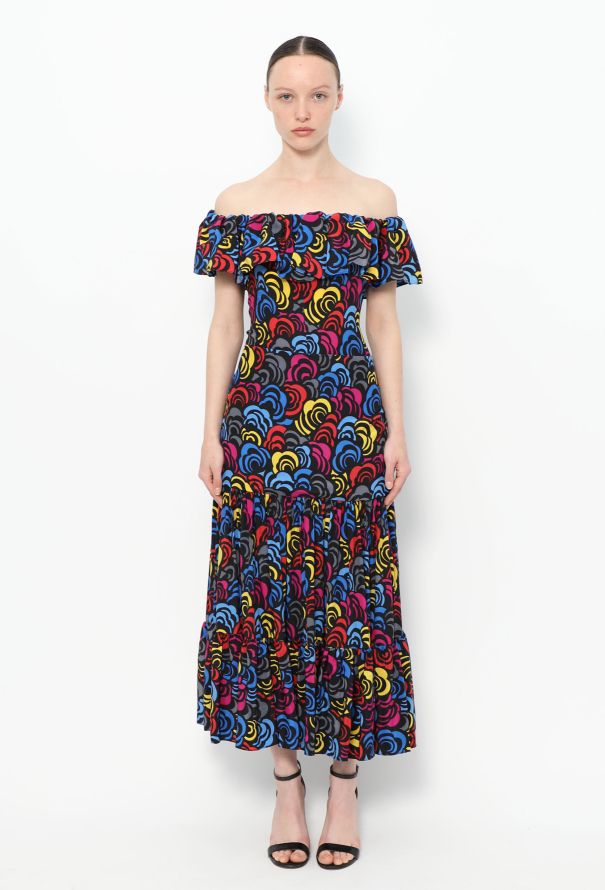 Saint Laurent COLLECTOR S/S 1983 Ruffled Silk Dress - 1